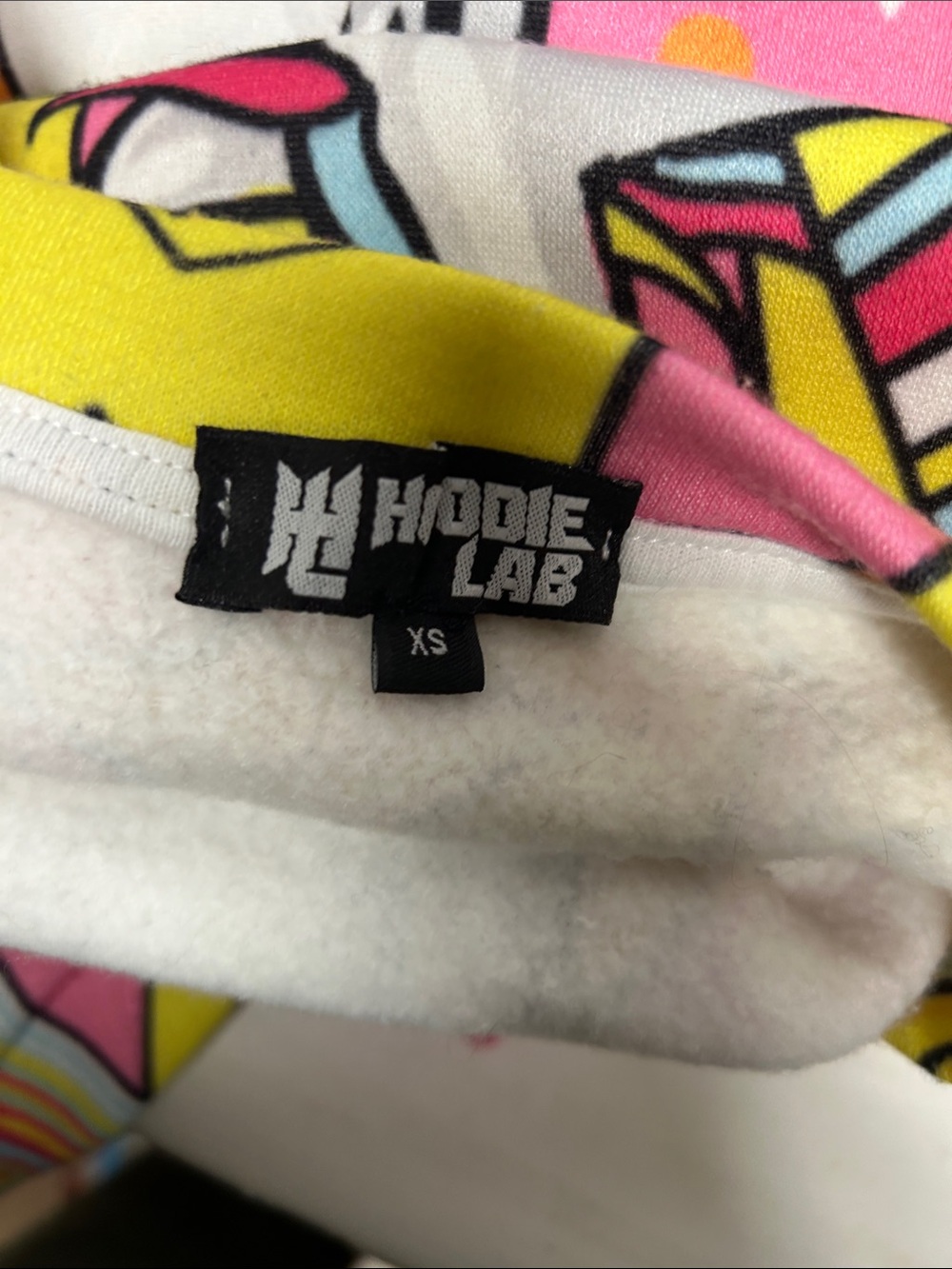 Unicorn Graphic Crewneck Sweatshirt - Bright Pink & Yellow xs - Picture 5 of 6